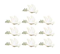Ciieeo 10pcs White Bird Enamel Pin Brooches for Women, Zinc Alloy Peace Dove Lapel Pins with Olive Branch, Meticulous Craftsmanship, for Casual Occasions and Coats