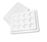 Ciieeo 12-grid White Melamine Nail Polish Palette with Cover for DIY Nail Art Decor Practical and Elegant Manicure Color Mixing Board for Families Who like Art