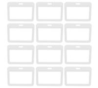 Ciieeo 12pcs Badge Case Double-Sided Id Card Holder Plastic Flipfold Design Horizontal Layout Dual Windows Keeps Id and Visible Easy Viewing for Work and School