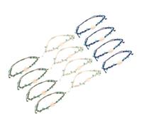 Ciieeo 12pcs Bohemian Turquoise Beaded Braided Bracelets Shell Wristbands Women’s Handmade Jewelry Set for Summer Beachwear and Casual Wear