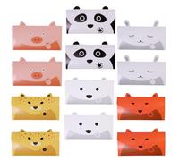 Ciieeo 12pcs Cartoon Animal Invitation Greeting Cards Envelopes, Mixed Styles Birthday Party Stationery Set for Boys and Random Style
