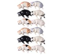 Ciieeo 12pcs Cat Shaped Manicure Tool Holder Resin Nail Art Pen Holder Fine Craftsmanship and Pen Organization for Salon and Home Use