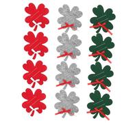 Ciieeo 12pcs Christmas Four Leaf Clover Money Holders Wallets Multipurpose Cash and Card Organizer for Holiday Gifting Lightweight Red Green Gray Wallets for Family and Festive Events