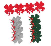 Ciieeo 12pcs Christmas Four Leaf Clover Wallet in Red Green Gray Compact Card Organizer for Cash and Cards Lightweight Travel Money Holder Festive Holiday Daily Use and Xmas Present Box