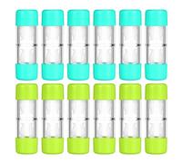 Ciieeo 12pcs Deep Cup Lens Case Trial Lens Case Portable Leakproof with Separated Compartments Pocket Size for Daily Use and Vacations
