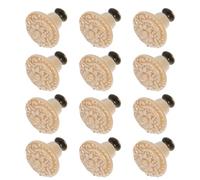 Ciieeo 12pcs Flower Shape Ceramic Cabinet Knobs Single Hole Drawer Handles Vintage Porcelain Pulls Floral Furniture Accessories for Wardrobe and Cupboard