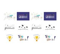 Ciieeo 12pcs Graduation Greeting Cards with Envelopes, Assorted Colour Premium White Paper, Unique Style Cards to Write Wishes and Regards, for Family and Friends Assorted Style