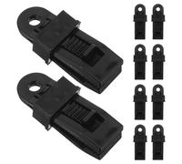 Ciieeo 12pcs Heavy Duty Tarp Clips with Secure Grip for Tent Fabric and Tarp, Waterproof Pp Awning Clamps for Camping and Outdoor Use, Black Colour