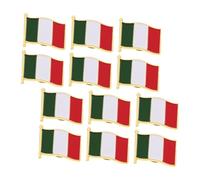Ciieeo 12pcs Italian Flag Enamel Coated Iron Lapel Pins Butterfly Clasp, Small National Flag Brooches for Italian Theme Party Decorations and Accessories