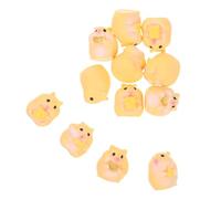 Ciieeo 12pcs Mini Hamsters Resin Figurines Small Animal Sculptures Cute Cake Toppers Dollhouse Hamster Decor Fairy Garden Desktop Decorations