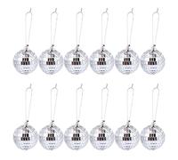 Ciieeo 12pcs Mirror Disco Ball Hanging Disco Mirror Ball Stage Holiday Wedding Decor Reflective Glass for Party