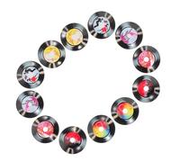 Ciieeo 12pcs Musical Fridge Magnets Vinyl Record Decorations in Assorted Colours, Synthetic Resin Material, Multifunctional Use for Holding Notes and Postcards, for Office and Party