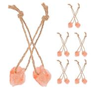 Ciieeo 12pcs Natural Salt Lick Blocks for Livestock with Hanging Rope, Beige Mineral Salt Bricks for Cattle and Farm Animals, Healthy Growth in Enclosures