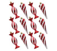 Ciieeo 12pcs Peppermint Candy Ornaments Set Glitter Xmas Tree Hanging Decorations for Creative Holiday Celebrations Lightweight and Wear Resistant Candy Pendant Supplies