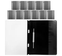 Ciieeo 12pcs Plastic File Folders A4 Dual Hole Design Black Convenient Document Organizer for Office and Study
