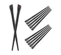 Ciieeo 12pcs Precision Eyeliner Brush Set with Ultra Thin Flat Angled Black Brushes, Plastic Handle and Man-made Fibers for Versatile Application, Travel Makeup Tool