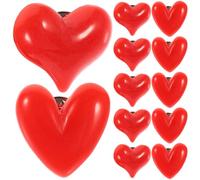 Ciieeo 12pcs Red Heart Brooches Pin Set for Valentine’s Day, Resin Material, Easy to Wear and Take, for Sweaters and Handbags at Festival Parties Or Daily Life
