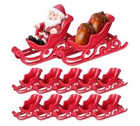 Ciieeo 12pcs Santa Sleigh Christmas Snowmobile Baubles Reindeer Cardboard Sleigh Mini Dollhouse Christmas Miniature for Decoration Table Shelf Decors Red