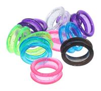 Ciieeo 12pcs Silicone Finger Rings for Hairdressing and Pet Grooming Scissors, Soft Shears Finger Protective Covers Multi-Color Set for Professional Barber and Dog Shears Use Random Style