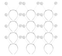 Ciieeo 12pcs Silver Foam Ball Headbands Martian Antenna Bopper Hair Hoops Halloween Party Cosplay Accessories for Women