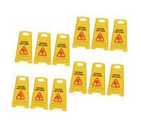 Ciieeo 12pcs Slide The Warning Sign Carefully Doll House Dollhouse Caution Safety Education Caution Wet Floor Sign Wet Flood Dollhouse Plastic