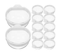 Ciieeo 12pcs Small Plastic Parrot Feeding Cups with Clamp Holder, Splash-Proof Water and Food Bowls for Budgies, Cockatiels, Conures, Parakeets Cage Feeders