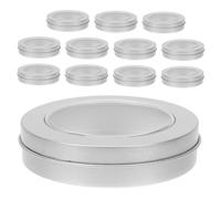 Ciieeo 12pcs Tinplate Cookie Boxes with Lid Round Metal Storage Tins for Biscuits Candy Cake Reusable Vintage Biscuit Containers for Christmas Holiday Party Treats