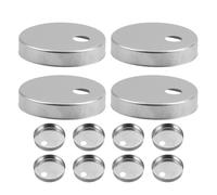 Ciieeo 12pcs Toilet Seat Nut Cover Stainless Steel Round Silver Easy Installation Universal Fit for Toilet Seat Bolts, Decorative Bathroom Hardware Accessory