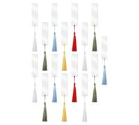 Ciieeo 15pcs Acrylic Bookmarks with Colored Tassels, DIY Unfinished Rectangle Bookmarks for Craft Projects and Reading Accessories, Random Tassel Colors, Classic Office Random Color