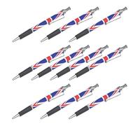 Ciieeo 15pcs British Themed Ballpoint Pens with Push Button and Ergonomic Barrel, Plastic and Metal Construction, Smooth Writing Tool for Office and School Use