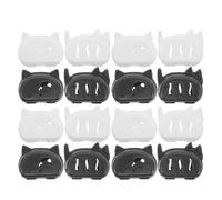 Ciieeo 16pcs Cat Toothbrush Head Covers Bulk Set, Small Portable Travel Toothbrush Cases with Black and White Protective Caps for Manual and Electric Brushes