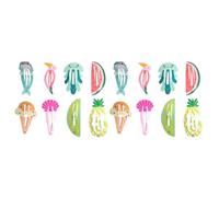 Ciieeo 16pcs Hair Clips Barrettes with Adorable Fruit and Animal Designs, Alloy Material, Assorted Colours, for School and Holiday Parties Hair Accessories Assorted style