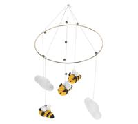 Ciieeo 1Pc Nordic Style Bee Cloud Pendant Knitting Craft Decor for Home Lightweight Wall Hanging Art for Nursery Unique Scene Pendant with Elegant Design