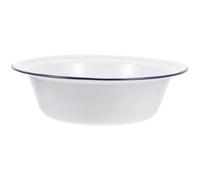 Ciieeo 1pc Vintage Enamel Bowl Large Enamel Basin White Mixing Bowl Metal Nesting Food Deep Round Tray Retro ed Noddle 8.65in/22cm