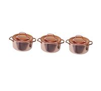 Ciieeo 1set Dollhouse Soup Pots Miniature Kitchen Tool Cute Copper Metal Decor for Diy Dollhouse Crafts 3pcs