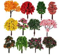 Ciieeo 1set Miniature Model Trees for DIY Landscape Scenery Realistic Fake Trees for Sand Table Train Railways and Creative Craft Projects 12pcs