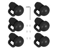 Ciieeo 1set Trampoline Enclosure Pole Caps Diameter Replacement Post Covers with Screws Wrench Black Plastic Safety End Caps for Frame Rods Railings