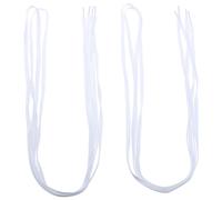 Ciieeo 2 Pairs 8mm Polyester Flat Shoelaces for Canvas Shoes, White Versatile Shoelace Straps for Casual, Basketball and Sports Shoes, 1.6m Length