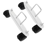 Ciieeo 2 Pairs Rotatable Electric Heater Caster Base with Secure Non-slip Footplate Wear-resistant Pulley Brackets for Indoor Oil-filled Radiator Mobility and Stable Support