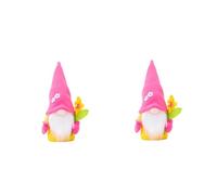 Ciieeo 2 pcs Adorable Flower Shaped Fabric Doll Ornament Safe Wear Resistant Material Creative Faceless Gnome Decoration for Mother's Day Cozy Adornment Rosy