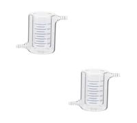 Ciieeo 2 pcs Borosilicate Glass Jacketed Beaker Double Photocatalytic Reactor Container with Threaded Nozzles for Laboratory Experiments and Teaching Clear Scale for Precise Measurement