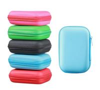 Ciieeo 2 Pcs Eva Headset Storage Box with Sturdy Zipper and Inner Mesh Pockets Hard Carrying Case for Data Cables and Coins for Travel and Outdoor Use Random Color