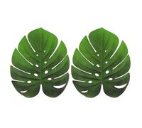 Ciieeo 2 Pcs Eva Placemat Set with Turtle Leaf Shape, Waterproof and Anti-hot Table Mats for Coffee Cups and Dining Tables, for Hotel and Holiday Dinners, Fresh Green Natural Elegance