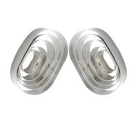 Ciieeo 2 Sets Biscuit Molds Geometric Shapes Molds Oval Stainless Steel Rust Resistant Cookie Cutters Protect Fingers Adults Birthday Celebrations