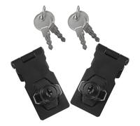 Ciieeo 2 Sets Cabinet Door Lock Latch with Keys Zinc Alloy Safety Hasp Lock for Toolboxes and Cabinets Black 2.5 Inch with Twist Knob for Kitchen and Furniture Upgrades