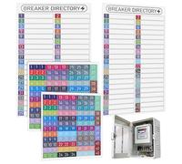 Ciieeo 2 Sets Waterproof PVC Circuit Breaker Labels, Self-Adhesive Electric Panel Stickers with Numbered Load Center Tags for Industrial and Facility Electrical Box Management