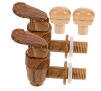 Ciieeo 2 Sets Wooden Barrel Plastic Spigot Tap and Tight-Fitting Stopper for Red Wine Barrels and Convenient Pouring Faucet Vintage Style Bucket Faucet Replacement Accessory