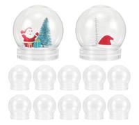 Ciieeo 20 Pcs DIY Snow Globe Kit Shatterproof Clear Plastic Snowglobe to Make Your Own Water Globe Ornaments Fillable Christmas Craft Kit with Screw Off Caps for Kids 150ml