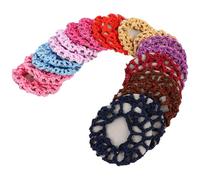 Ciieeo 20 Pieces Lightweight Fabric Bun Mesh Covers for Women, Elastic Crochet Hair Nets Comfortable for Ballet, Parties and Skating Hair Accessories Style