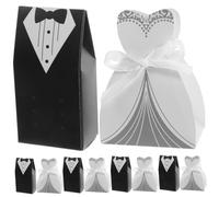 Ciieeo 200pcs Wedding Party Candy Favor Boxes Elegant Bride and Groom Tuxedo Dress Design Compact DIY Treat Holders for Wedding Bridal Shower Engagement Celebration Classic gift for for for for for
